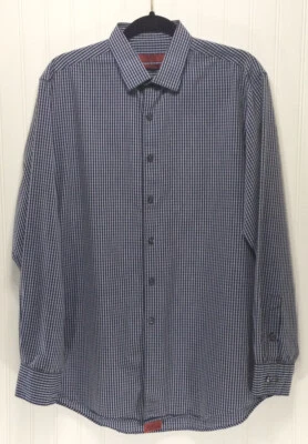 Camisa a Cuadros ALFANI Para Hombres Talla L 16 34/35 Fácil Cuidado Ajustada Elastizada Algodón/Poliéster Foto 1 de 4
