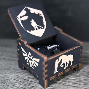 The Legend of Zelda Spieluhr Holz handgefertigt Aufziehautomatik Song of Storms V.1 - Bild 1 von 9