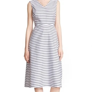 Kate Spade Broome Street White Striped Tie Back Dress Women's 8 - Picture 1 of 9