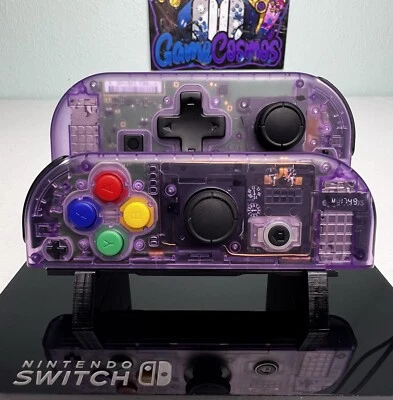 Atomic Purple - DPAD W/ Colorful ABXY - Custom Joycons for the Nintendo Switch - Image 1 of 4