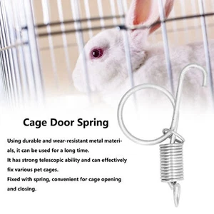 20PCS Cage Door Spring Hook Metal Finger Spring Latch Hook for Fixing Rabbit Pet - Picture 1 of 12