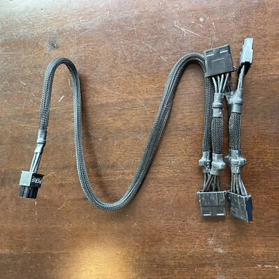 EVGA Power Cable SuperNOVA 6 Pin PERIF to 4x Molex IDE Driver Power Supply Cable - Image 1 of 4
