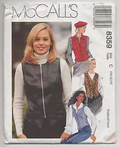 McCalls 8359 Misses Lined Vests Waistcoat Pattern Sz 10-12-14 4 Styles - Picture 1 of 2