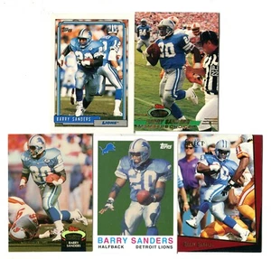 Lote de 5 tarjetas de fútbol americano de Barry Sanders de la Cortesía de Okalahoma Estado detroit Lions (Lote 161) - Imagen 1 de 1