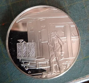 Rare 1977 Sao Paulo Railway Centenary Medal Railroad Silver .925 - Picture 1 of 3