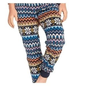 Fleece Pants Pajamas Blue Red White Fair Isle Lounge Girls Small NWT JJ2187 - Picture 1 of 2
