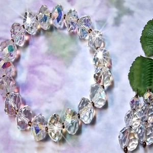 Bracelet earrings(optional) Crystal, clear, choose clip on or pierced fittings. - Photo 1/4