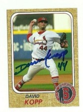 David Kopp 2010 Springfield Cardinals autographed auto signed card 