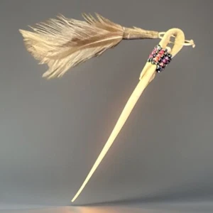Handmade Native American Authentic Decorative Bone Needle ~ Medicine Shaman - Picture 1 of 5