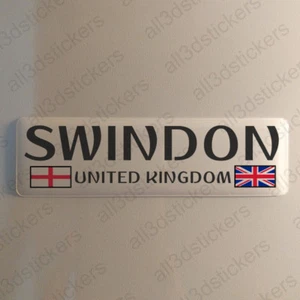 Adesivo Swindon England UK 4,70x1,18" resina cupola 3D bandiera stickers decalcomania vinile - Foto 1 di 1