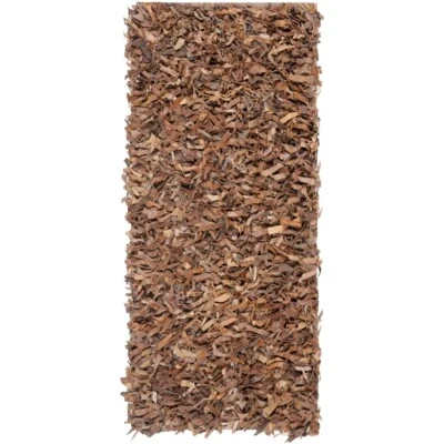SAFAVIEH Leather Shag LSG511K Hand-knotted Brown Rug - Imagem 1 de 4