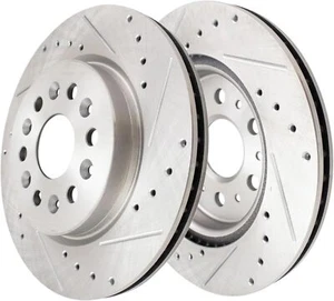 Rotores de freno de disco traseros perforados de 12,4"" para Buick Enclave GMC Acadia Traverse XT5 - Imagen 1 de 1