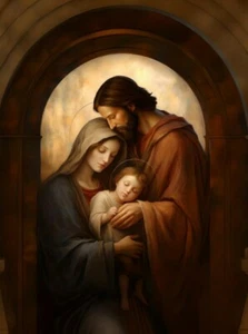 A Picture Print Of The Holy Family 6" × 8" - Bild 1 von 1