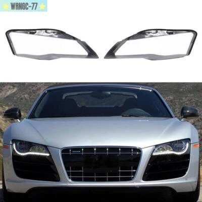 Par de cubiertas de lente de faros carcasa de faros + pegamento sellador para Audi R8 2008-2015 2X Foto 1 de 4