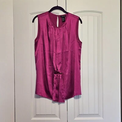 Top sin mangas Doncaster para mujer mezcla de seda fucsia talla 10 Foto 1 de 4