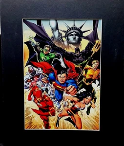 JUSTICE LEAGUE KUNSTDRUCK 2011 NYC COMIC CON Superhelden mattiert 20 x 16 sehr guter Zustand! - Bild 1 von 4