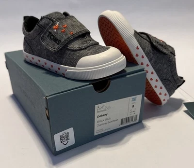 Nuevo Tom’s Tiny 8 Niña Pequeña Chambray Sweetheart Negro Rojo Corazones Foto 1 de 4