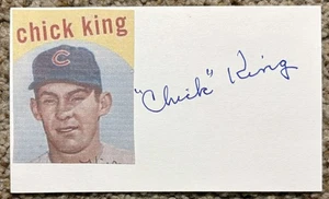Chick King signed card - Tigers Cubs debut 1954 - Picture 1 of 1