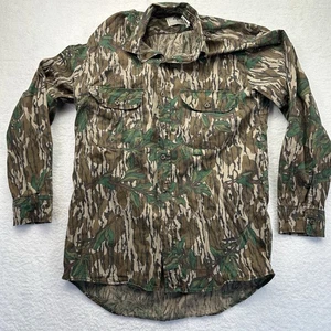 Vintage Mossy Oak Green Leaf Bottomland Button Up Shirt - MADE IN USA - Picture 1 of 10