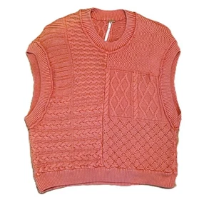 Free People Burnt Orange Boho Cardigan Strick Take the Plunge SMALL Baumwolle Weste - Bild 1 von 4