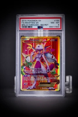 2015 Pokemon XY  Breakthrough FA Mewtwo EX 164 Secret PSA 8 - Image 1 of 2