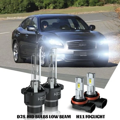 For Infiniti M37 2011 2012 2013 Xenon HID Headlight High/Low+Fog Ligh 4PCS Bulbs - Image 1 of 4