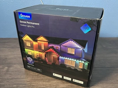 Govee Permanent Outdoor Lights PRO RGBWW Smart LED Lights 100ft WHITE NEW SEALED - Image 1 of 3