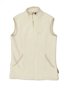 JACK WOLFSKIN Womens Fleece Gilet UK 10 Small Off White Polyester NM19 - Picture 1 of 4