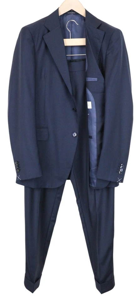 SUITSUPPLY La Spalla Men Suit UK38R Blue Slim Wool 2Pc Melange S110s Perennial I - Image 1 of 4