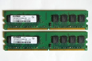 2 GB, DDR2-667 PC2-5300U-555, Elpida Desktop Memory, EBE11UD8AJWA-6E-E - Picture 1 of 1