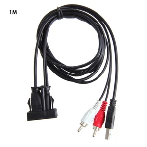 Auto USB 2 RCA To 3.5mm Female Flush Mount AUX Stereo Universal for MP3 Player - Picture 1 of 8