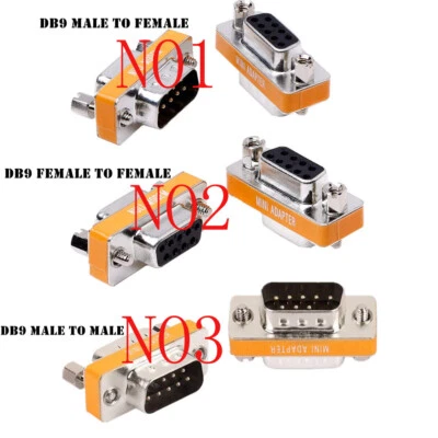 1pc DB9 9Pin Mini Gender Adapter Serial Connector Extender Female Male Cable - Image 1 of 4