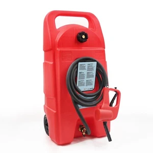 25Gal/95L HDPE Fuel Tank on Wheel Gas Storage Caddy w 10ft Hose & Pump - Picture 1 of 6