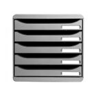 Cassettiera Exacompta BIG-BOX PLUS Classic grigio chiaro  - 5 cassetti 27,8x34,7