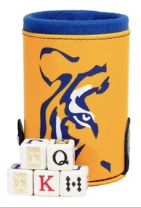 Cubilete Tigres U A N L Con Portadados. 5 Dados Grabados - Picture 1 of 5