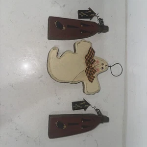 Vintage Primitive Handmade Wooden Halloween Decorations - Picture 1 of 4