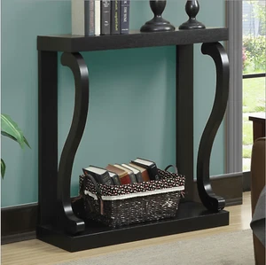 Modern Console Table with Curved Legs in Rich Espresso Finish Entryway Hall - Picture 1 of 3