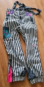 VGC Grey & White Stripes Ski Pants By Nevica 38L - Picture 1 of 11