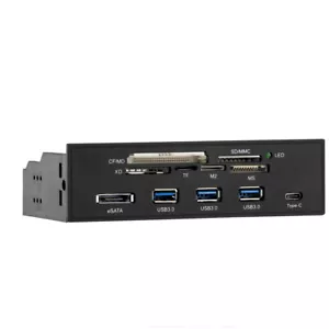 5.25" PC Computer Front Panel USB Card Reader USB 3.0 Type-C eSATA MD SD MMC TF - Picture 1 of 7