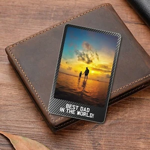 Wallet Photo Card Insert Personalised Dad Fathers Day Gift Idea Keepsake Carbon - Picture 1 of 2
