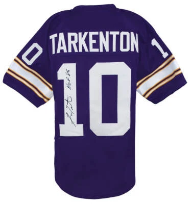 Fran Tarkenton Signed Purple T/B Custom Football Jersey w/HOF'86 -(SCHWARTZ COA) - Image 1 of 3