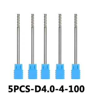 5× HRC45 4mm-100mm Tungsten Carbide End Mill 3Flute Flattened Head,For Aluminum - Imagen 1 de 8