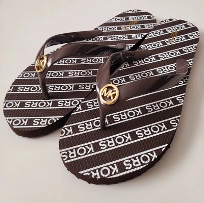 Sandalias chanclas Michael Kors para mujer con logotipo Jinx talla 7 8 9 10 11 negro rosa rojo Foto 1 de 4