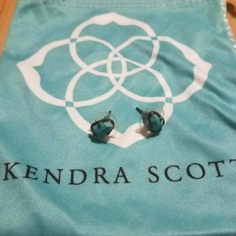 Aretes Kendra Scott Hazel Turquesa Azul Gunmetal Foto 1 de 1