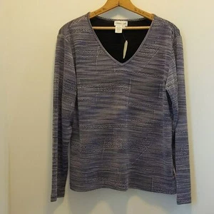 Coldwater Creek Women's Size L V Neck Lightweight Lined Sweater Top New - Picture 1 of 7