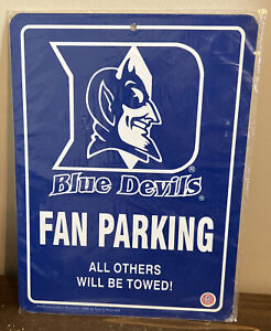 New Duke Blue Devils FAN Parking Sign”12x9”Plastic/Vinyl others will be Towed.