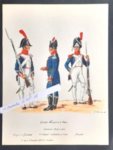 H. Boisselier Superbe et grande peinture originale Garde Nationale de Paris 1814 - Bild 1 von 4