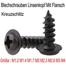 Blechschrauben Linsenkopf Mit Flansch Scheibe Kreuzschlitz Schwarz M1.2 M1.4-M4