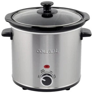 Courant 3.2 Quart Slow Cooker, Multiple Temp settings -Brushed Stainless - Used - Picture 1 of 4