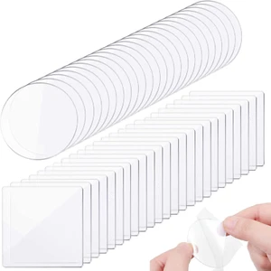 48 Pieces Double Sided Tape Clear Sticky Gel Pad Washable Traceless Mounting Rem - Picture 1 of 7